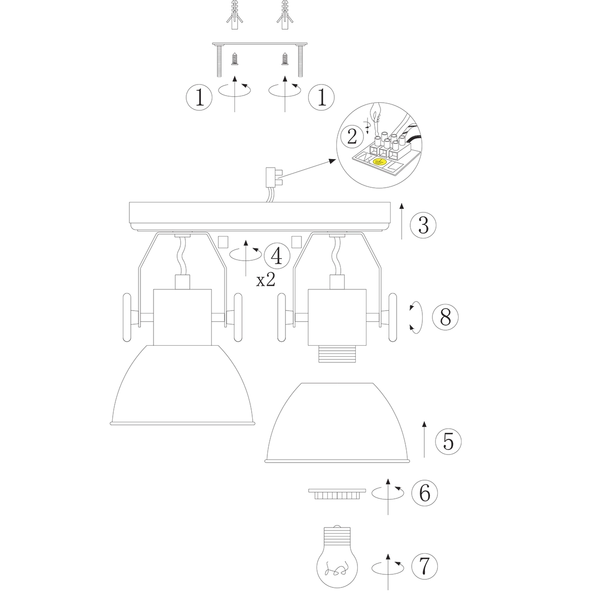 Double surface-mounted spotlight Gearwood industrial Steinhauer 8712746135039