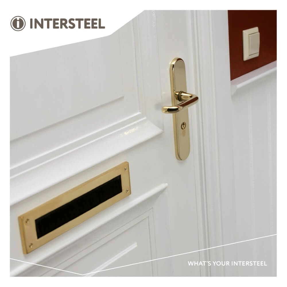 Front door fittings Vurano PC72mm core pull protection brass lacquered Intersteel 8714186069189
