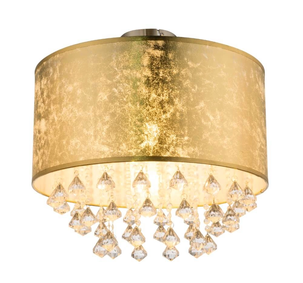 Golden ceiling light Ø 40cm Amy with crystal