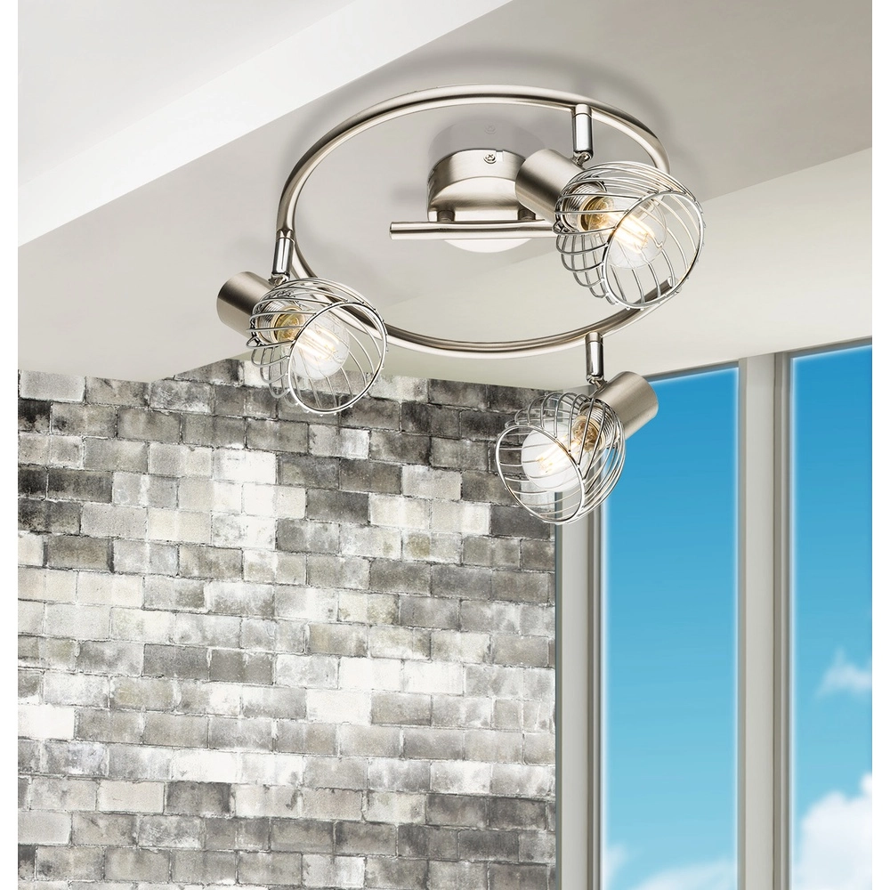 Ceiling lamp Texas 3-light nickel Globo 9007371362899