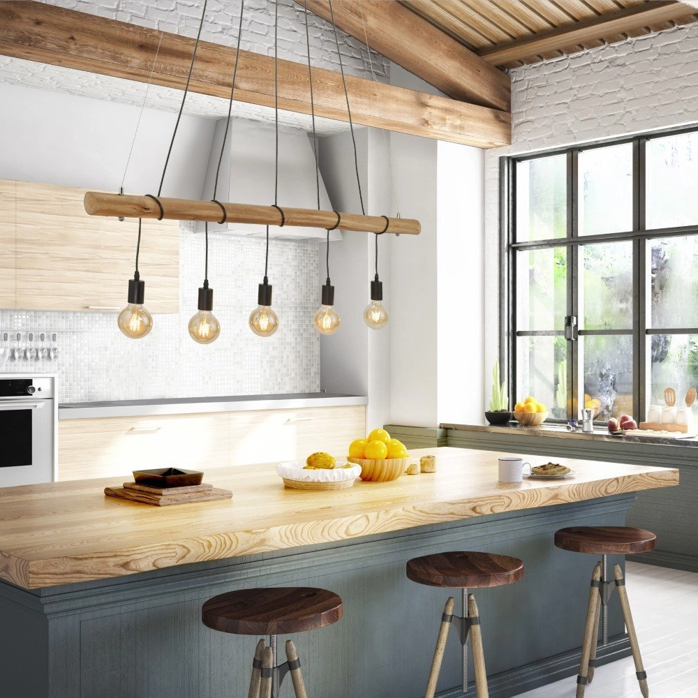 5-light dining room pendant lamp Damian Just Light 4043689956806
