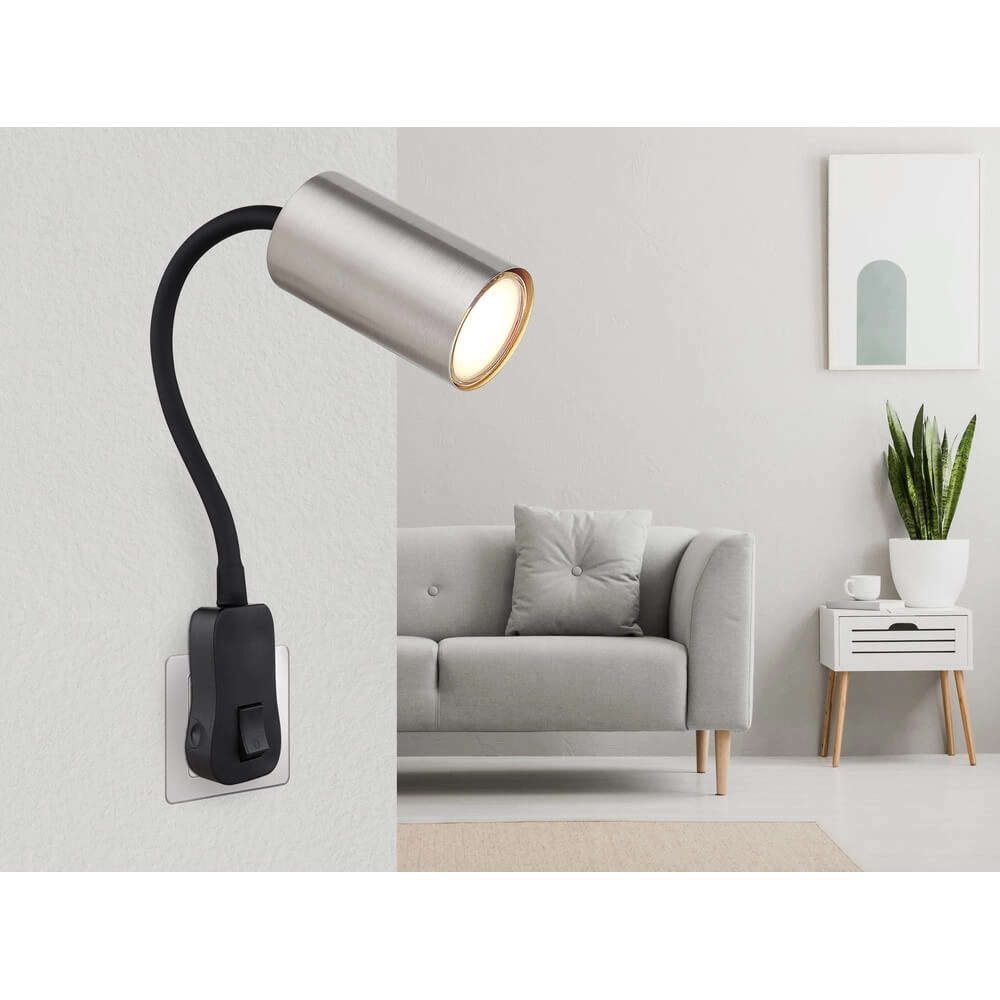Black lamp Robby socket with nickel Globo 9007371439928