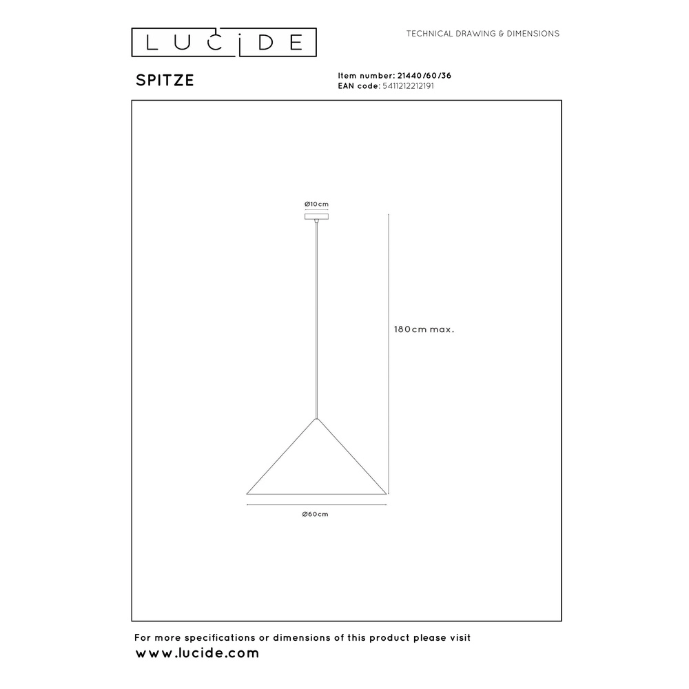 Pendant lamp design Spitze grey Lucide Vibes 5411212212191