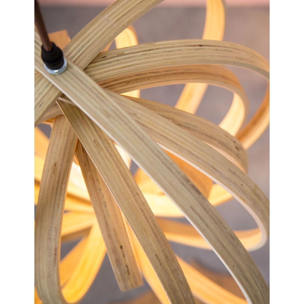 Modern pendant lamp Asco wood Ø 43cm Lyora 5212017424945