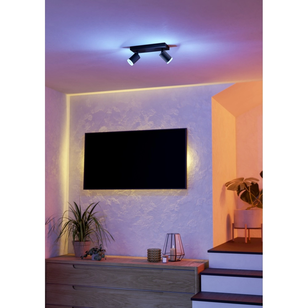 Smart surface-mounted spotlight Melitello-Z black 2-lights Eglo 9008606358120