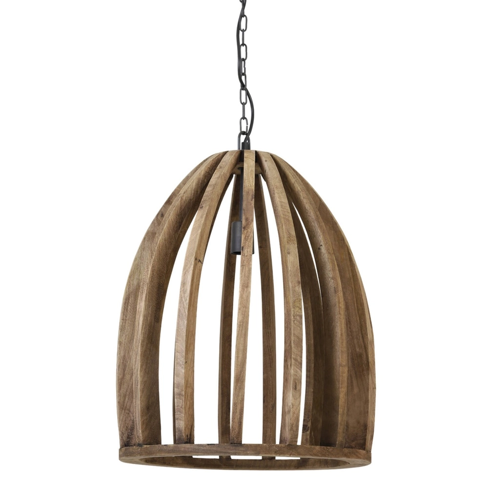 Wooden pendant lamp Haranka Ø 47cm