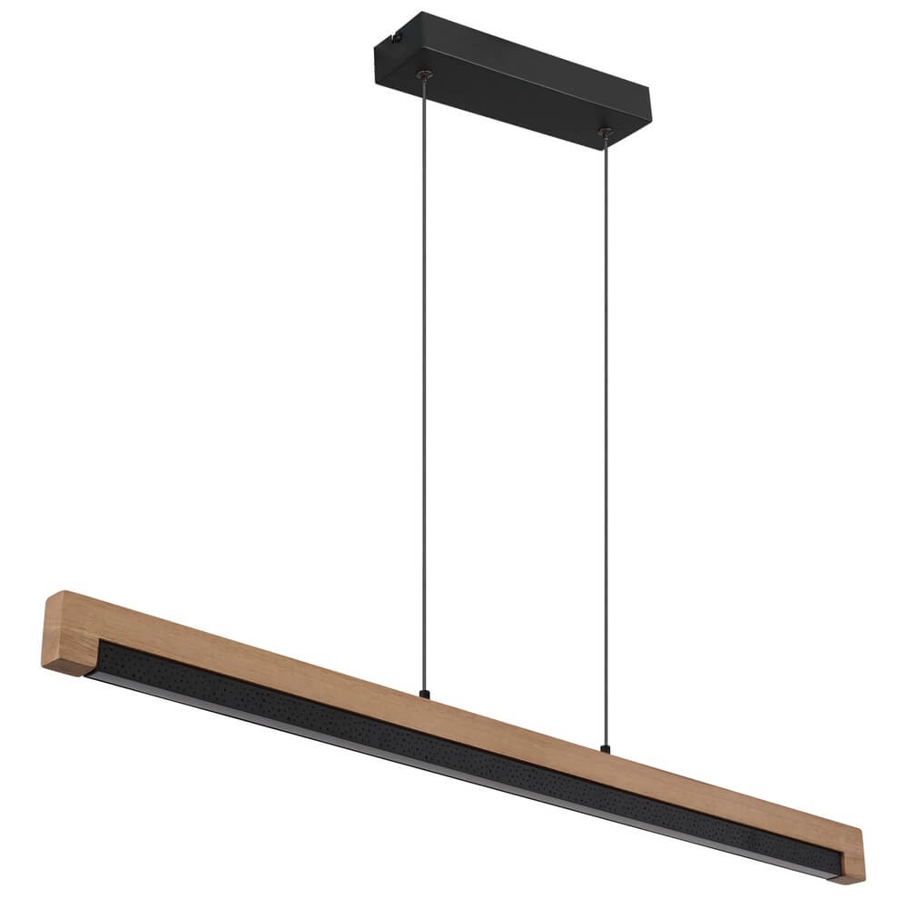 Design pendant lamp Starla black with wood 85cm Globo 9007371456291