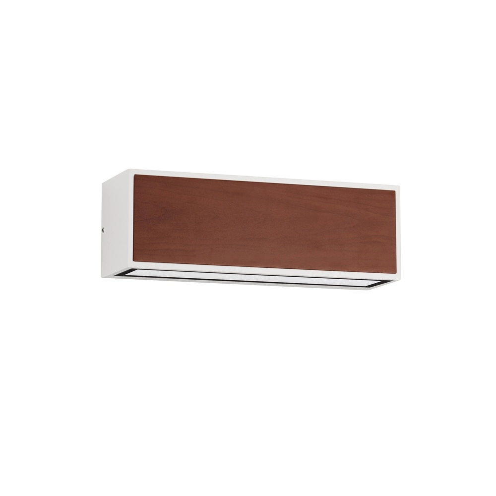 Solar wall lamp Brown white with wood Lyora 5212017449467