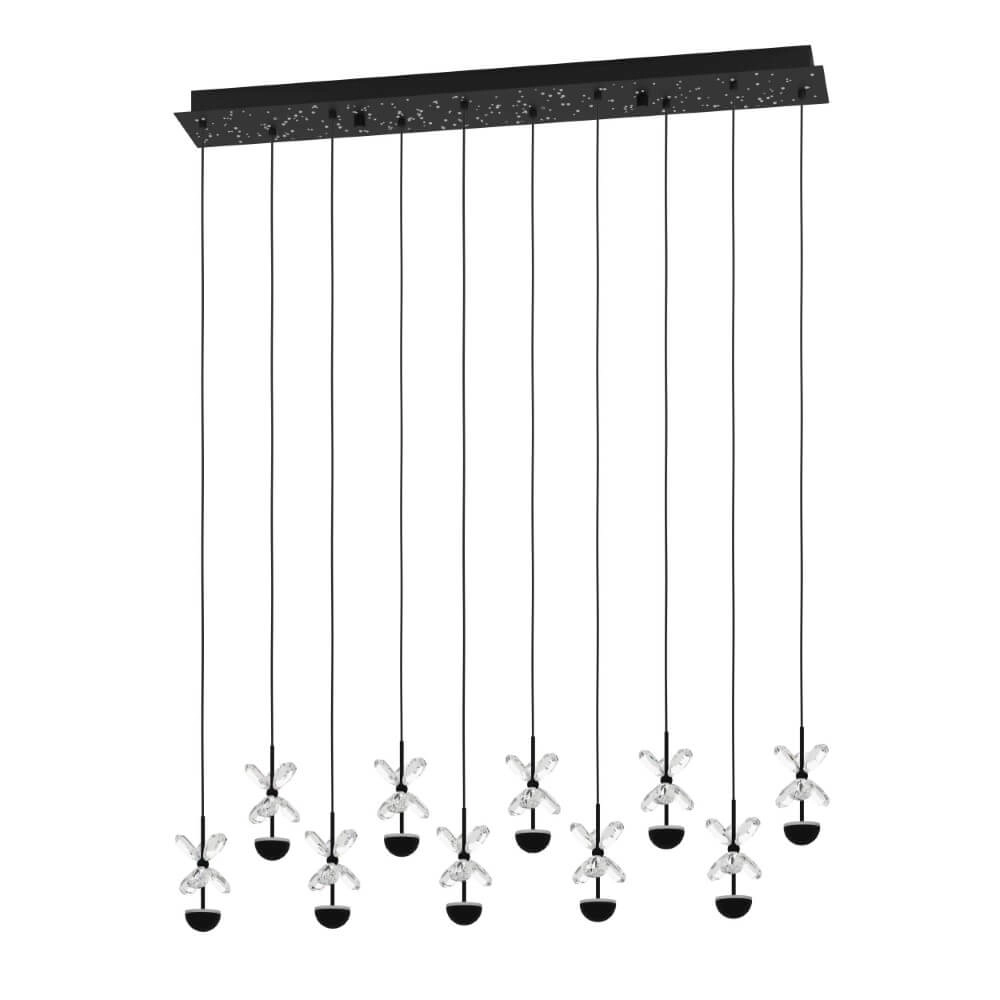 Black hanging lamp Pianopoli 2 87cm x 12cm