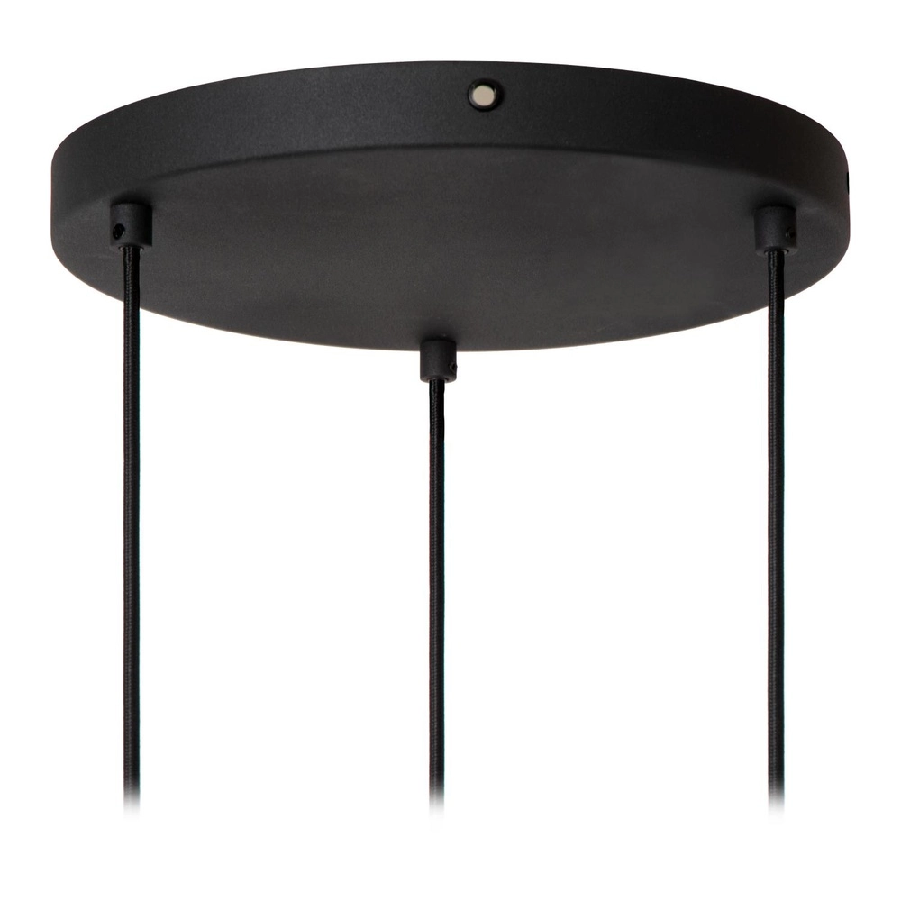 Sleek pendant lamp Rafal 3-light round black with grey Lucide 5411212452788