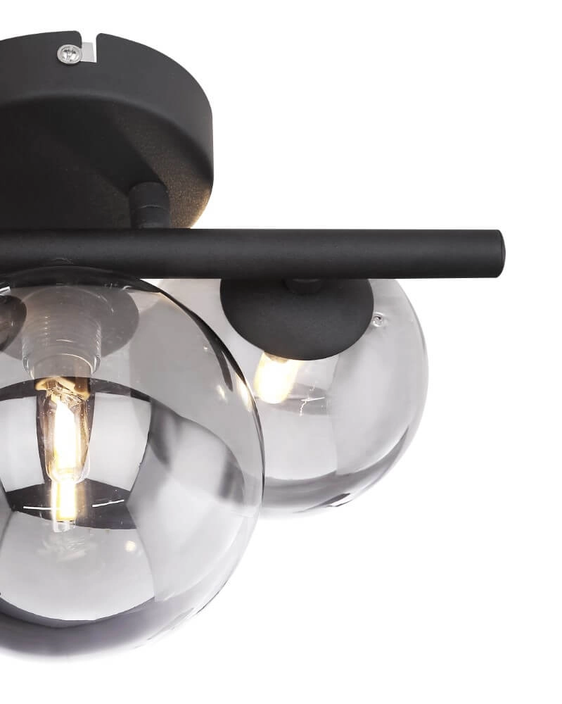 Black ceiling lamp with smoke glass Riha Globo 9007371396030