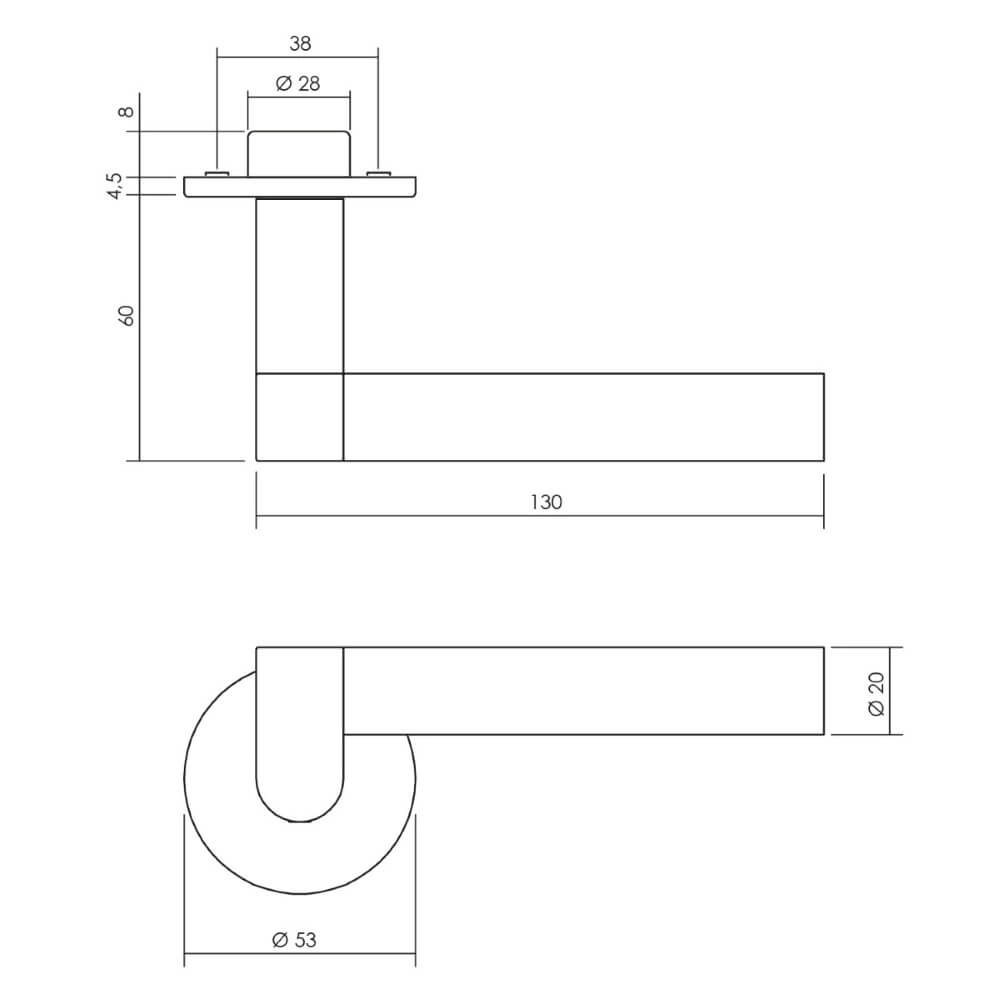 Design door handle Dock Black Stainless steel and black Intersteel 8714186463468