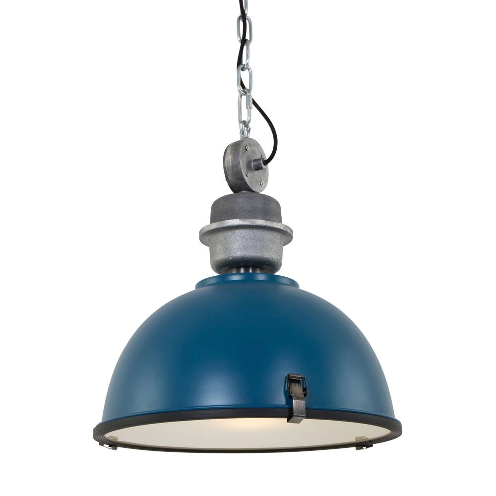 Pendant lamp Bikkel blue with metallic gray