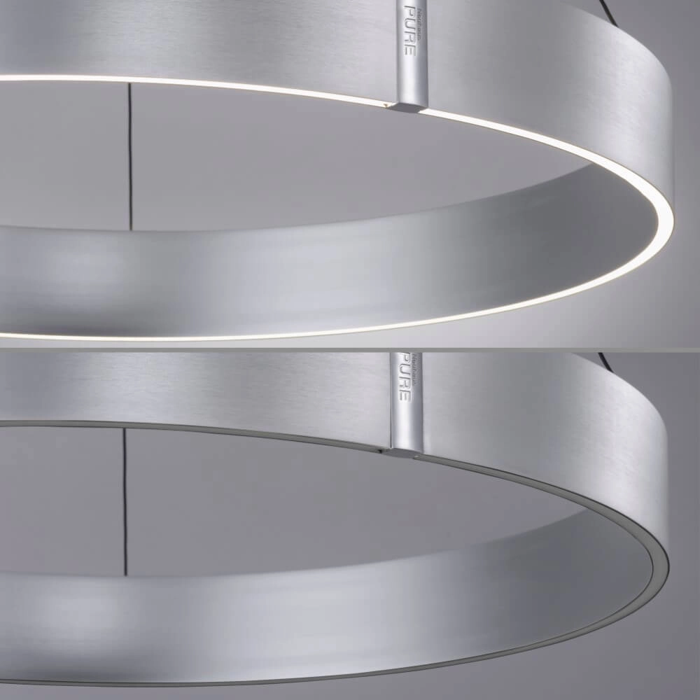 Round hanging lamp Pure E-Clipse aluminum Ø 70cm Paul Neuhaus 4012248372364