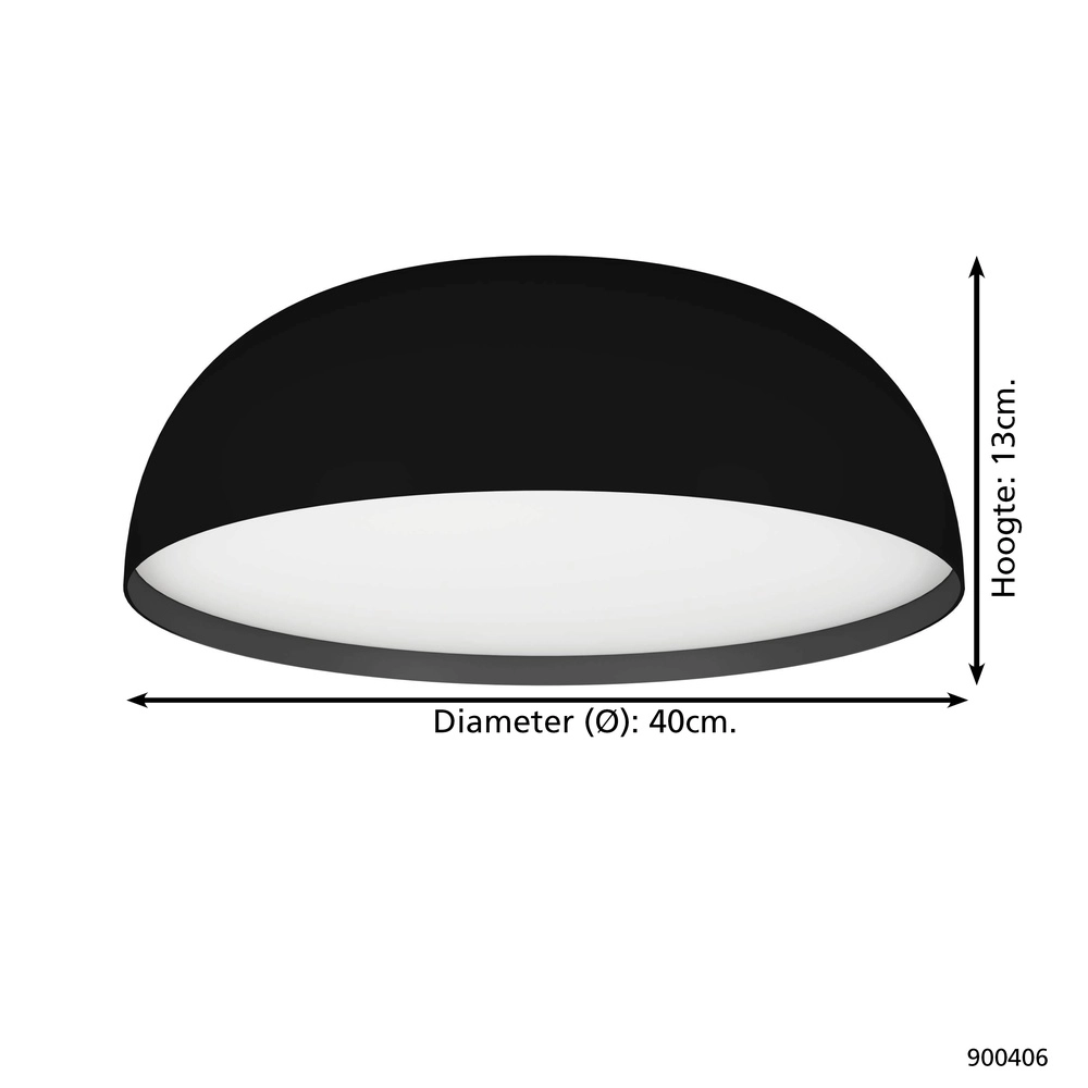 Zigbee ceiling lamp Tollos-Z Ø 40cm - black Eglo 9008606243792
