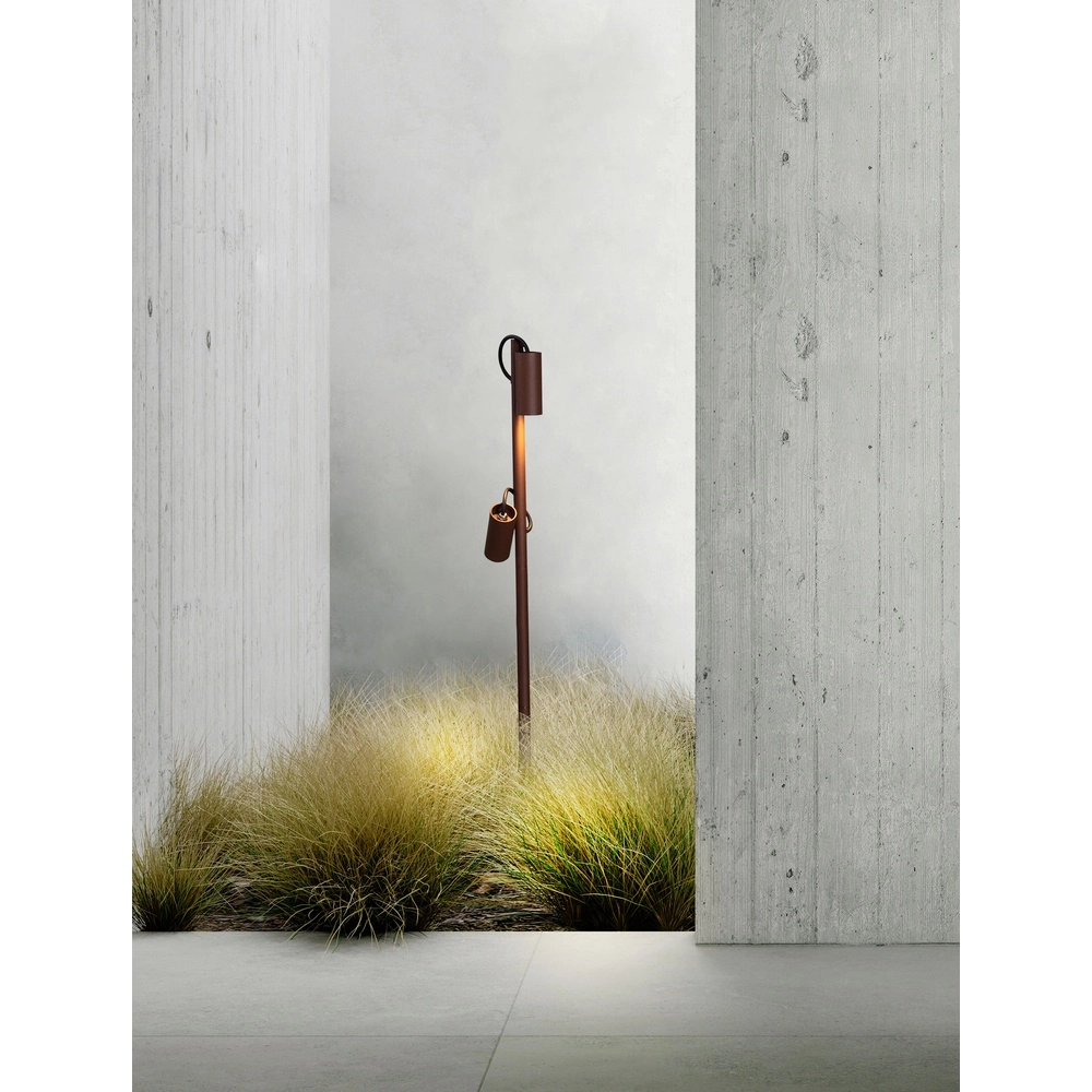 Garden lamp Darma Rusty brown double