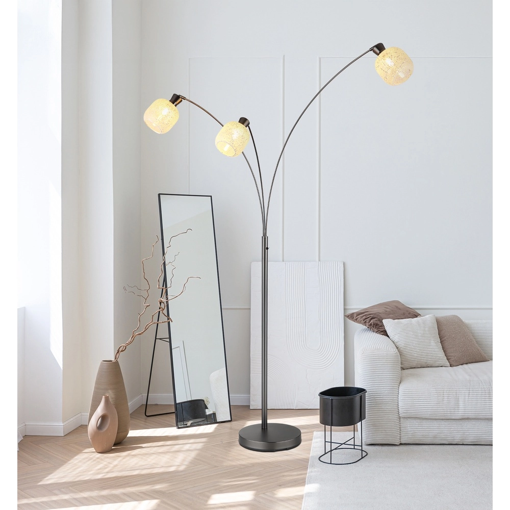 3-light floor lamp Brokana gunmetal Globo 9007371569472