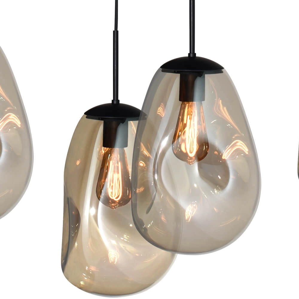 Hanging lamp Lava 6x gold glass Ø 22.5cm Masterlight 8718121286204