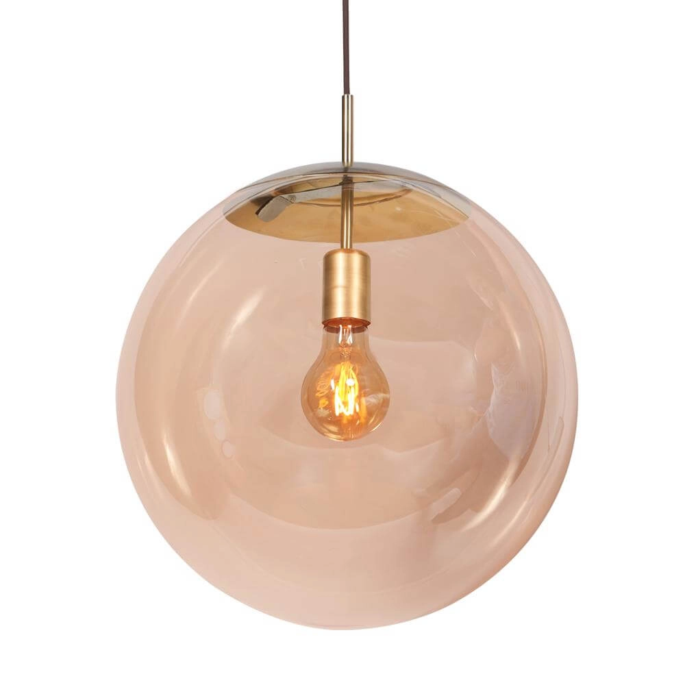 Pendant lamp Bollique Sphere of gold with amber glass Steinhauer 8712746177541