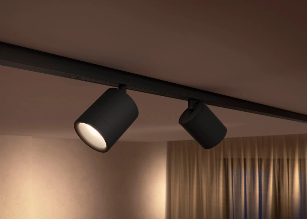 Hue Perifo - White and color set of 2 wall spotlights and gradient black Philips 8719514407886