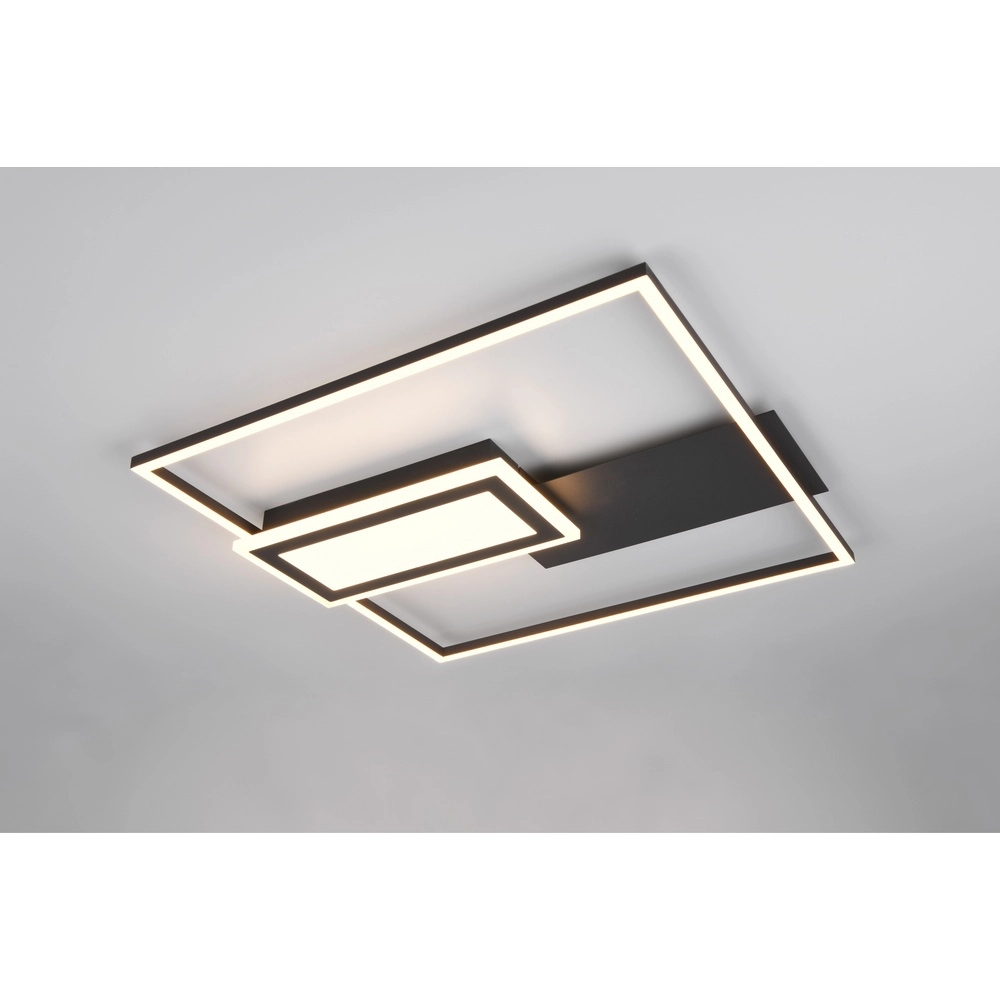 Square ceiling lamp Spiro black 50cm Trio 4017807612455