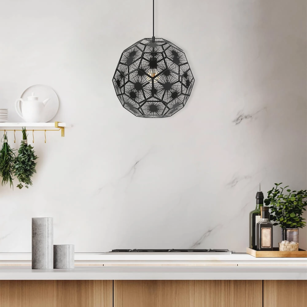 Black hanging lamp Skoura 1 Ø 50cm Stars of Light 9002759396190