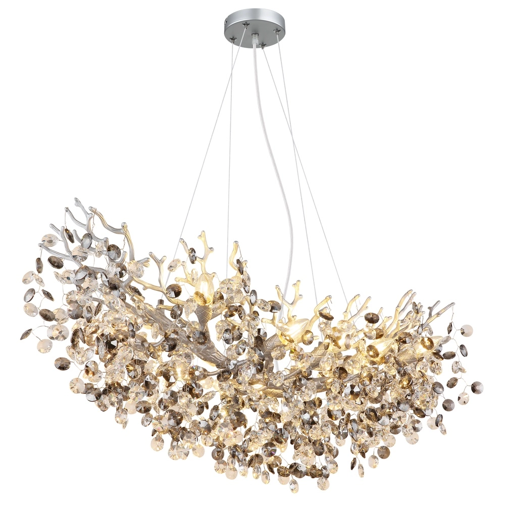 Pendant lamp Queena silver grey 100cm