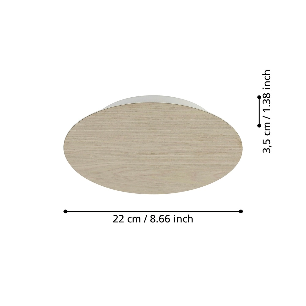 Wood look led wall lamp Alamilo Ø 22cm Eglo 9008606327867