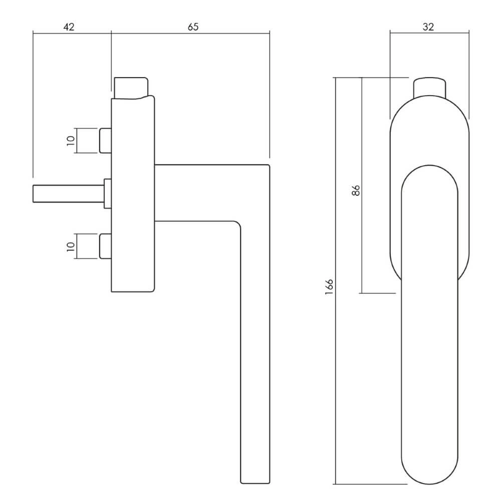 Design window handle Link Lockable brass mat Olivari 8714186480380