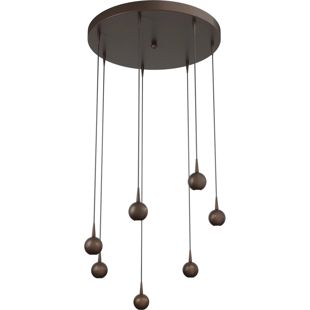 7-light pendant lamp Talana cocoa brown Ø 50cm DTW