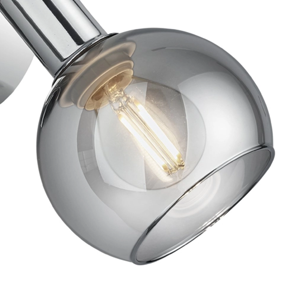 Wall Lamp Chrome Brest with smoke glass Trio 4017807434156