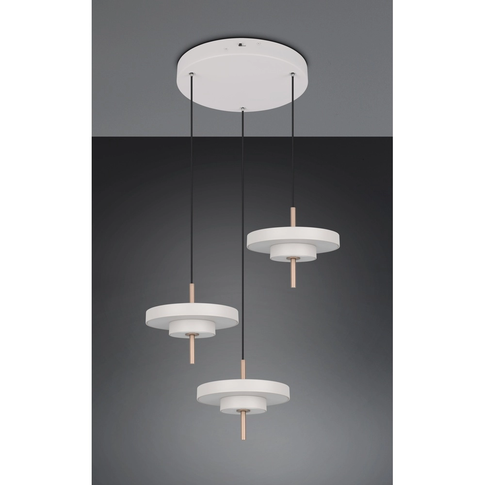 3-light pendant lamp Keaton Round white Trio 4017807655407