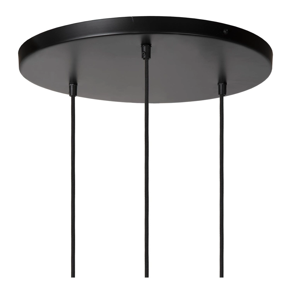 Pendant lamp Yunkai Ø 60cm black with rattan Lucide 5411212105714