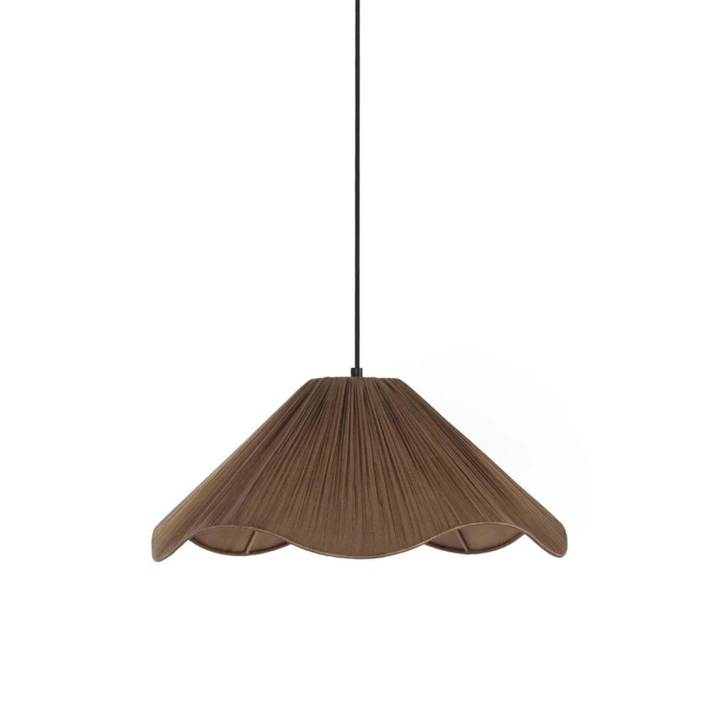 Japandi pendant lamp Mealha Ø 45cm brown