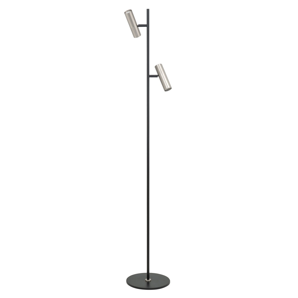 Floor lamp Trend 2-light black with nickel