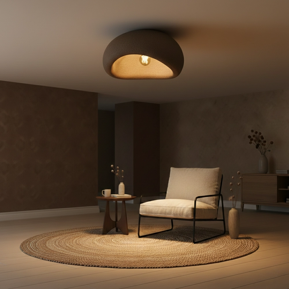 Natural ceiling lamp Aere brown 50cm