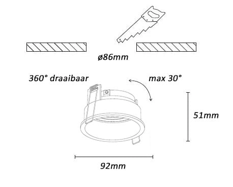 Champagne recessed spotlight Rex Artdelight 8720701103528