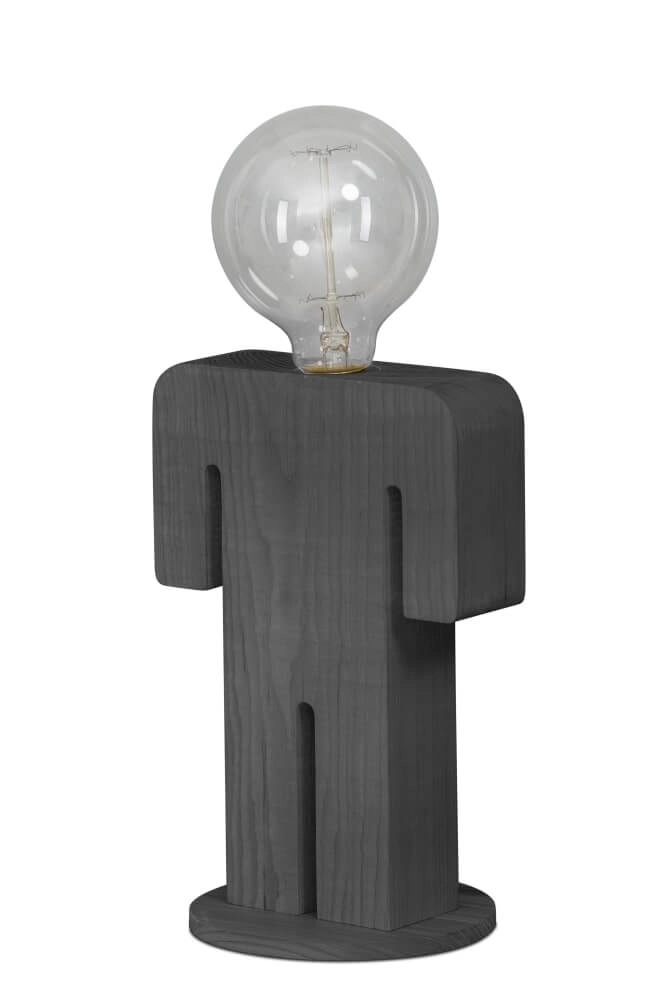 Wooden bedside table lamp Adam Grey
