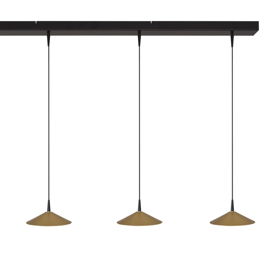 4-light pendant lamp Ceppo black with gold Ø 18cm Masterlight 8718121352046