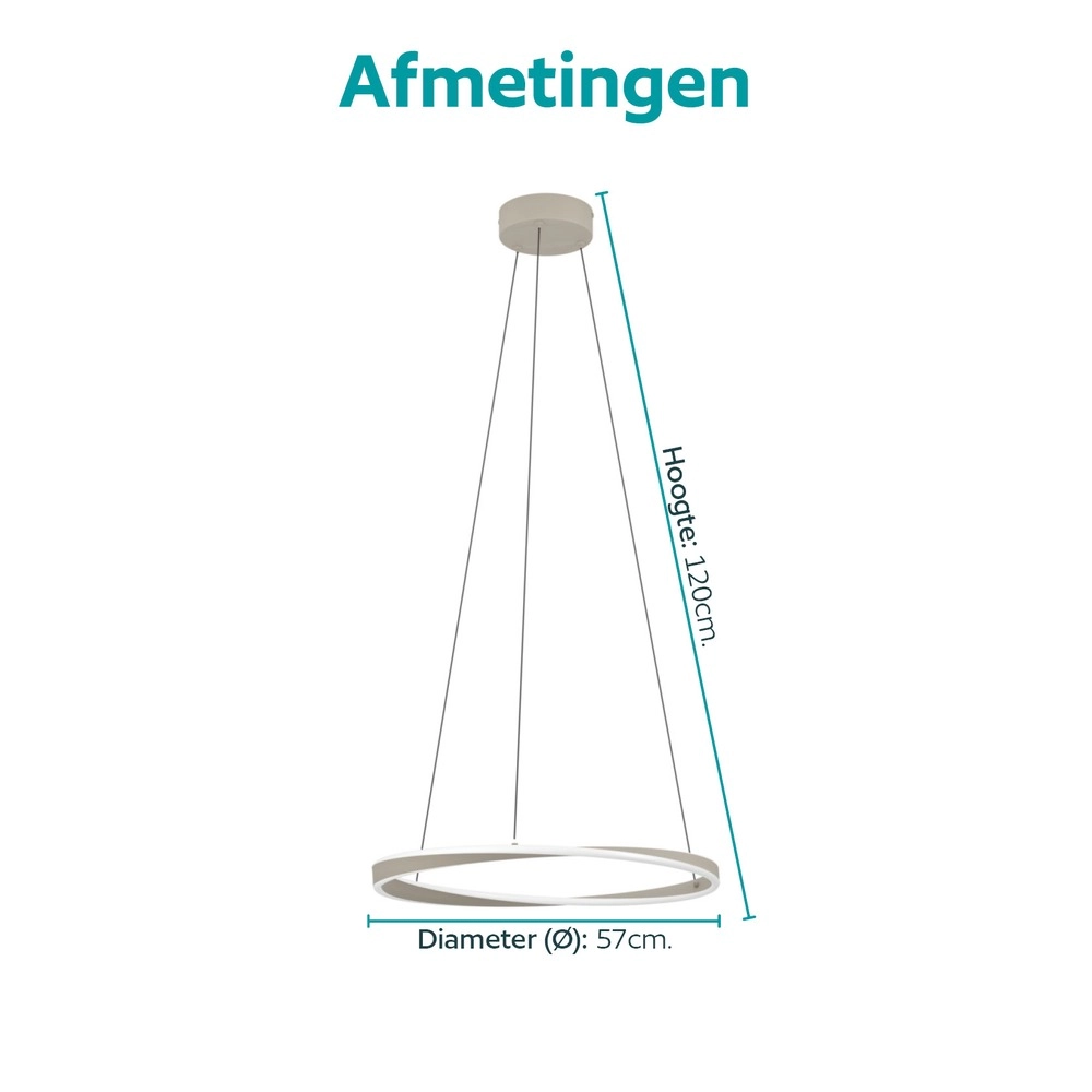 Design pendant lamp Camerota sand brown Ø 57cm