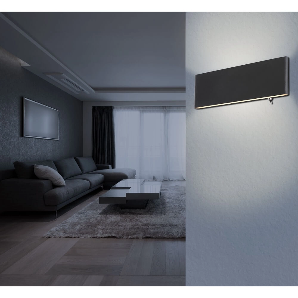Design wall lamp Siegfried S black with switch Globo 9007371402366
