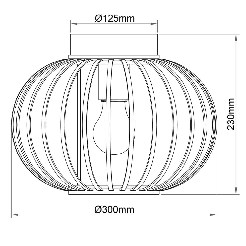 Wooden ceiling lamp Enca Ø 30cm Brilliant 4004353428456