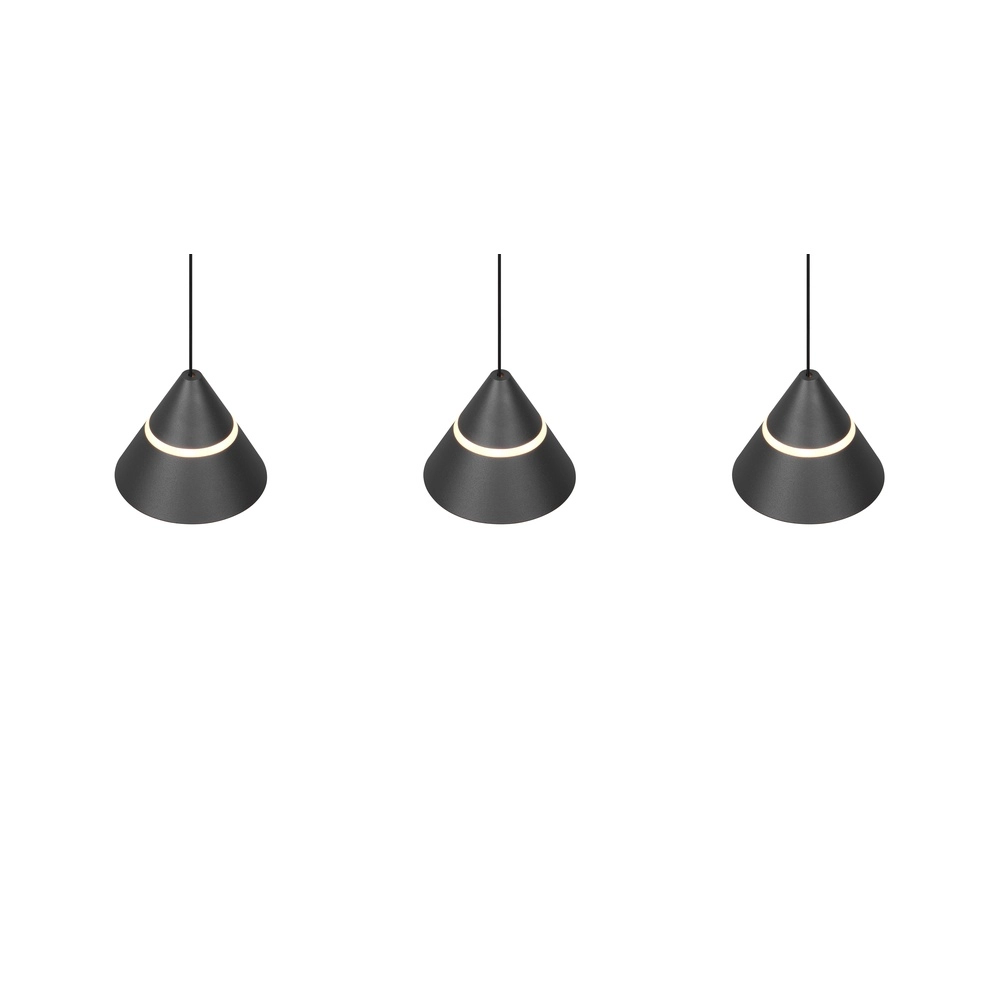 Design pendant lamp Romeo 3-light black Trio 4017807667769
