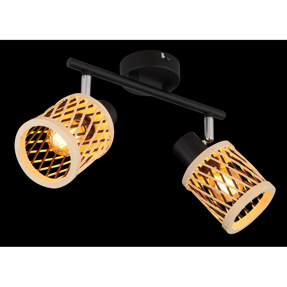 Wall lamp Mali 2-light black with caps Globo 9007371531714