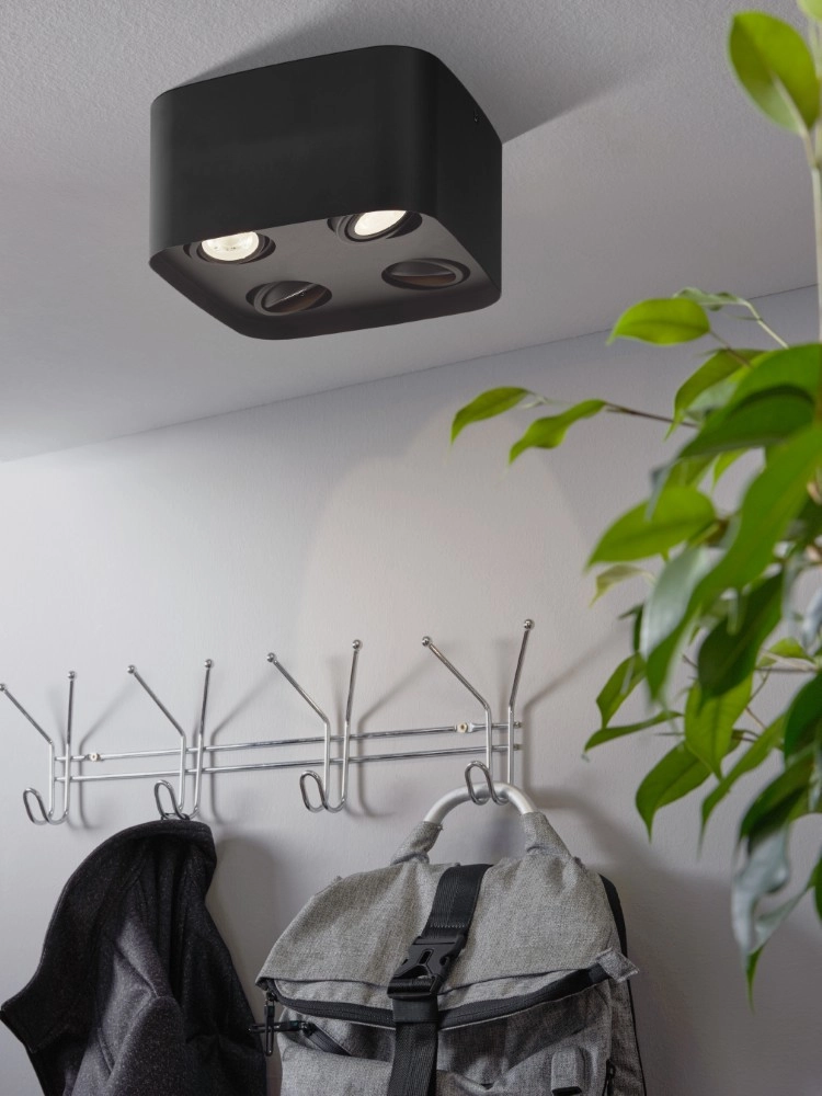 Black surface-mounted spotlight Arenzano 4-light Eglo 9002759310998