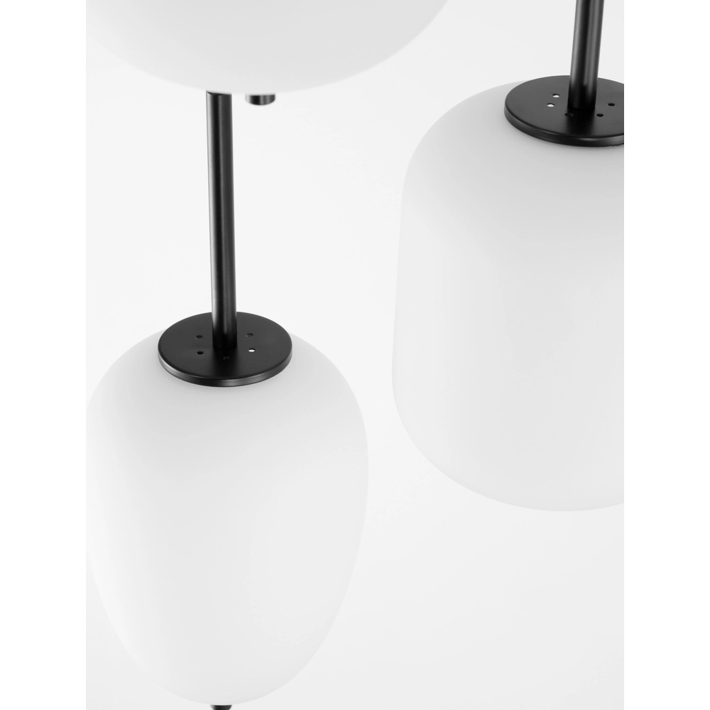 Pendant lamp Lato 3-light black with white Lyora 5212017434647