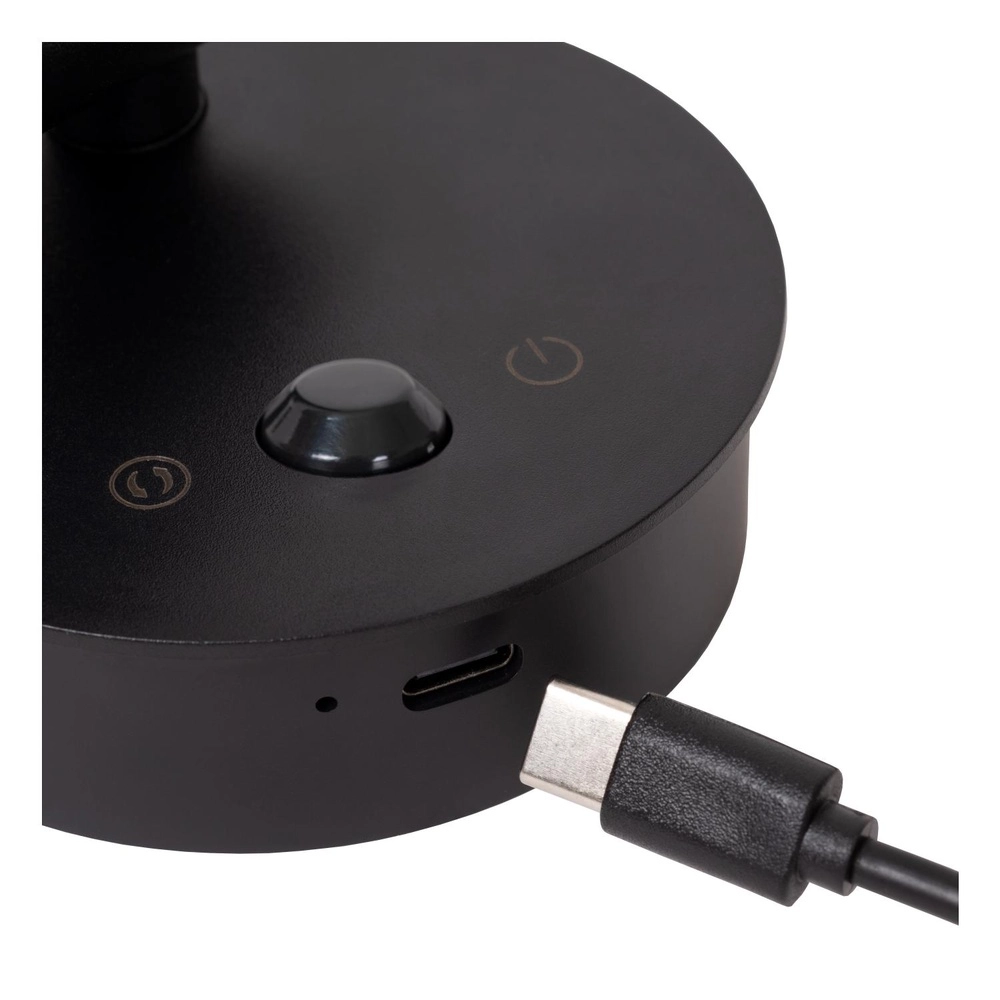 Rechargeable wall lamp with sensor Toni Magnetic Black Lucide 5411212290571