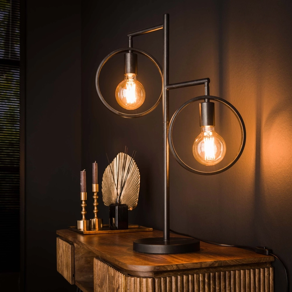 2-Ring Table Lamp Ring black - E27 Lyora 8716803511736