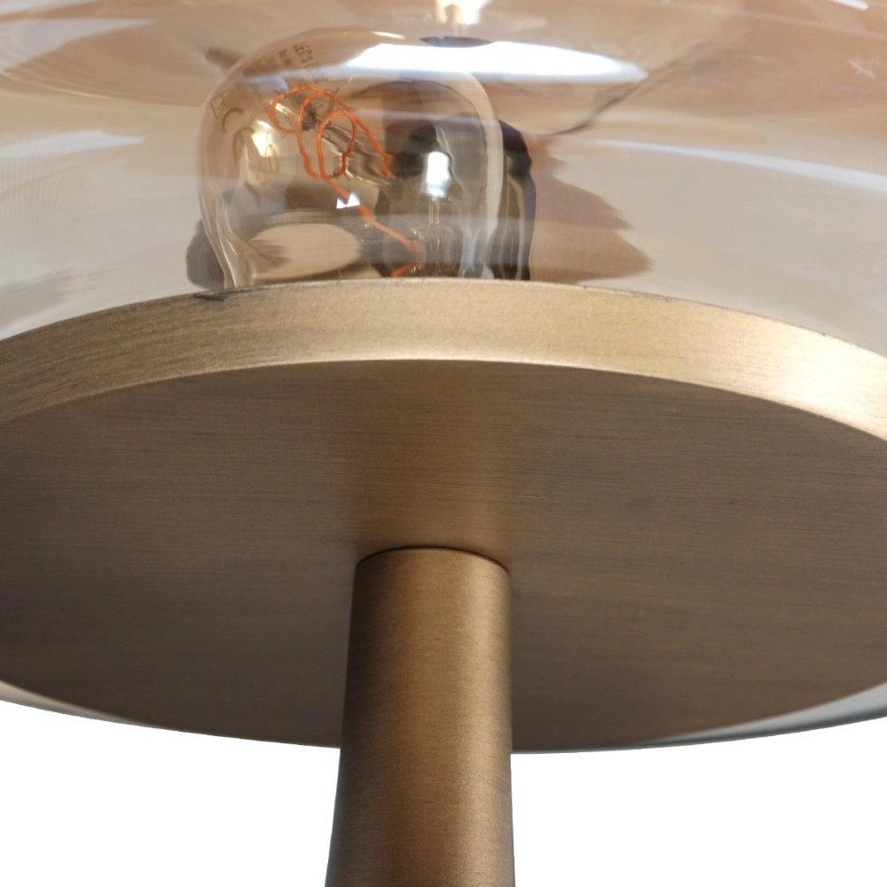Table lamp Ancilla bronze with amber glass