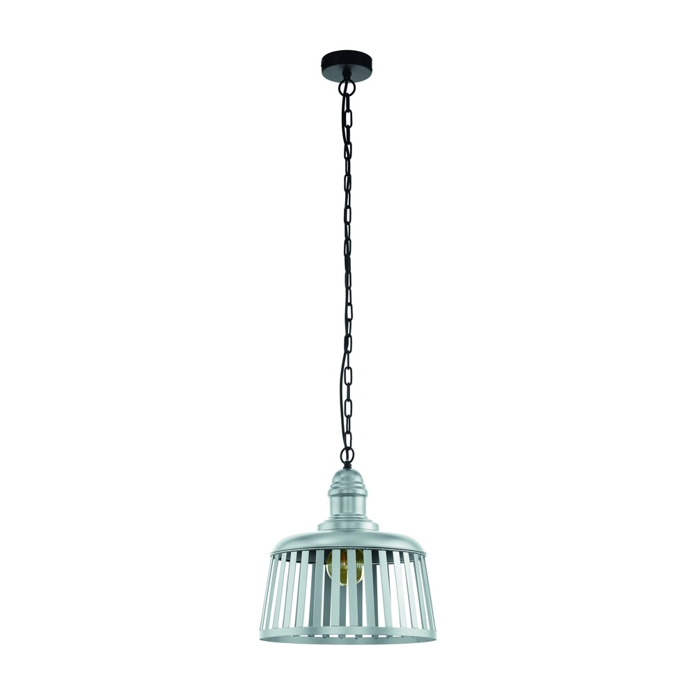 Pendant lamp Wraxall 1 black with silver grey